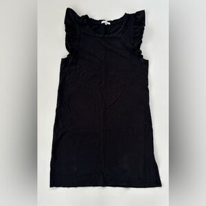 Z Supply Black Ruffle Blakely Mini Length Dress 100% cotton Size Large